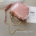 2022 Fashion Pink Candy Color Transparent Ladies Beach Jelly Bag Waterproof Women Set